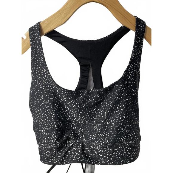 Other - Dip Sports Bra Women's XL Black White Speckled Mesh Racer